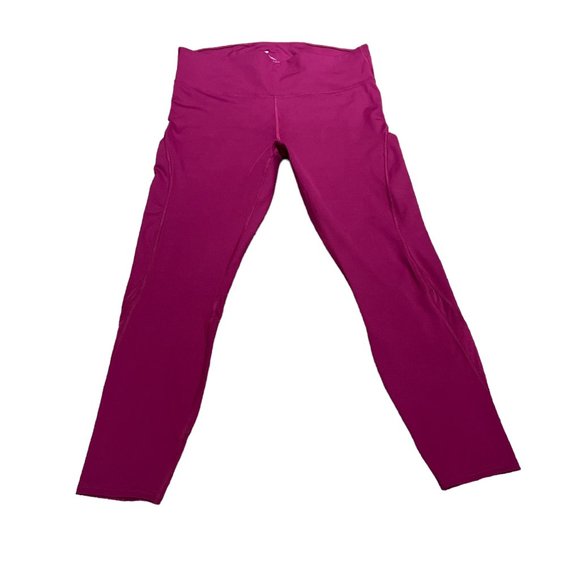 ALL IN MOTION Leggings Sz XL Fuchsia Pink Pockets Sheer Panels - Picture 4 of 12